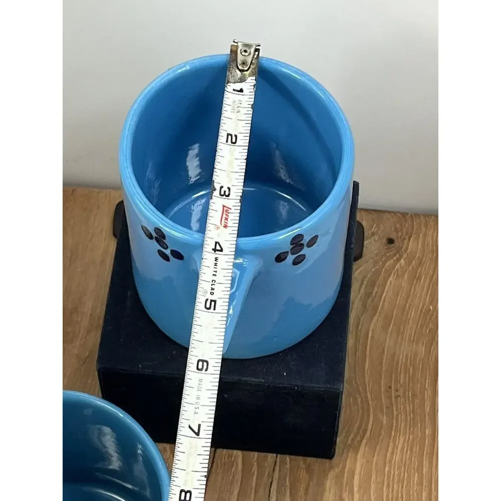 West Elm Guatemalan 2 Bird Cup Coffee Mugs Hand Painted 16 oz Blue ! ☕️🔥